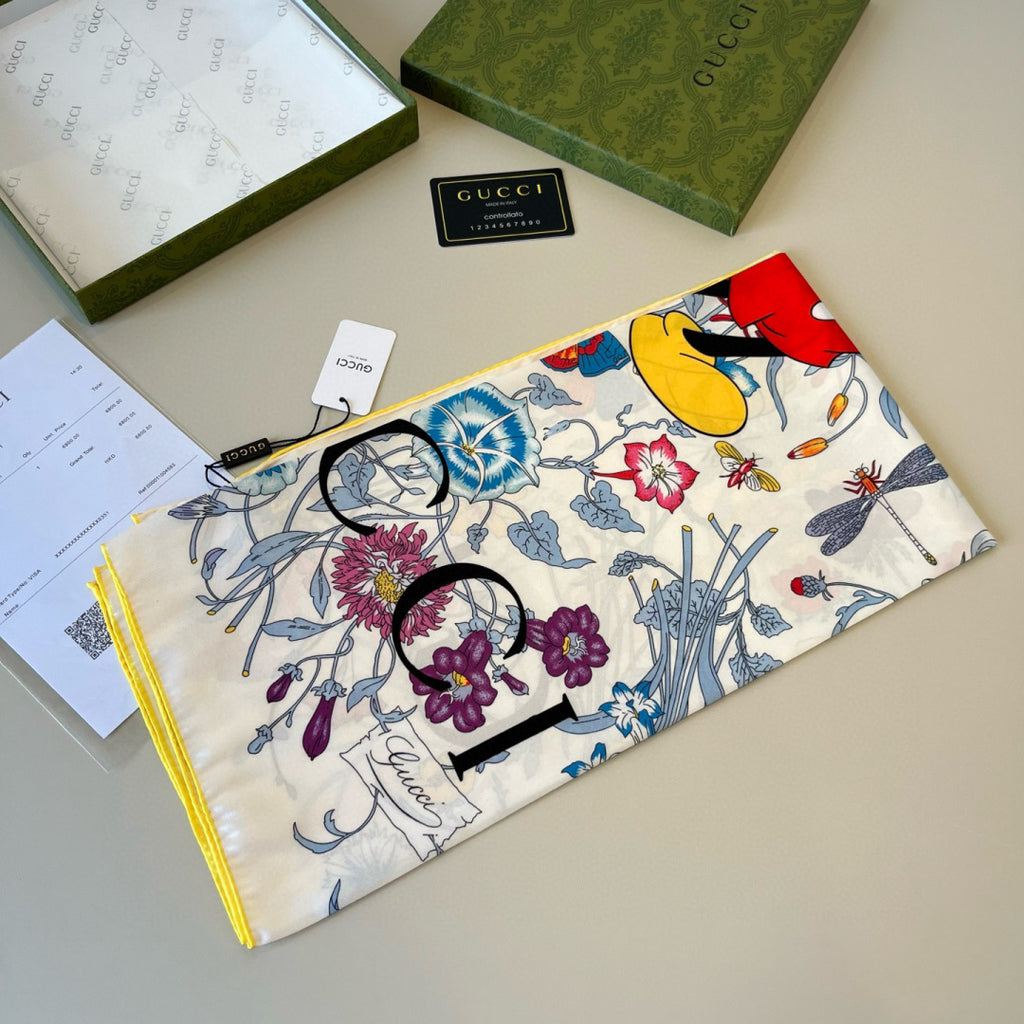 Stylish GG Letter Pattern Silk Scarf