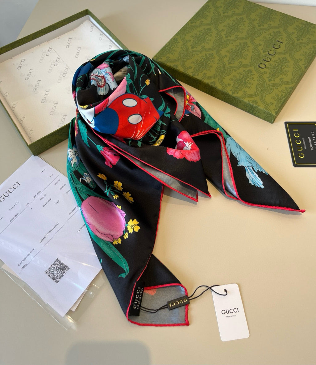 Stylish GG Letter Pattern Silk Scarf