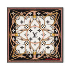 Stylish Four-Leaf Clover &amp; Letter Pattern Silk Scarf