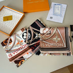 Stylish Four-Leaf Clover &amp; Letter Pattern Silk Scarf