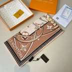Stylish Four-Leaf Clover &amp; Letter Pattern Silk Scarf