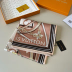 Stylish Four-Leaf Clover &amp; Letter Pattern Silk Scarf