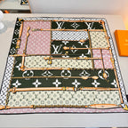 Stylish Four-Leaf Clover &amp; Letter Pattern Silk Scarf