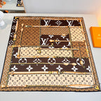 Stylish Four-Leaf Clover &amp; Letter Pattern Silk Scarf