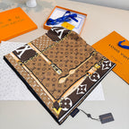 Stylish Four-Leaf Clover &amp; Letter Pattern Silk Scarf