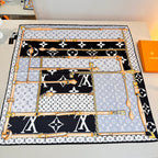 Stylish Four-Leaf Clover &amp; Letter Pattern Silk Scarf
