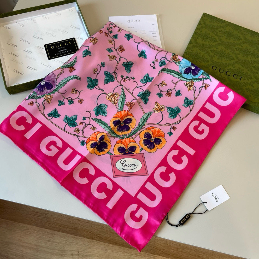 Stylish GG Letter Pattern Silk Scarf
