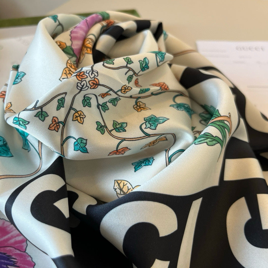Stylish GG Letter Pattern Silk Scarf