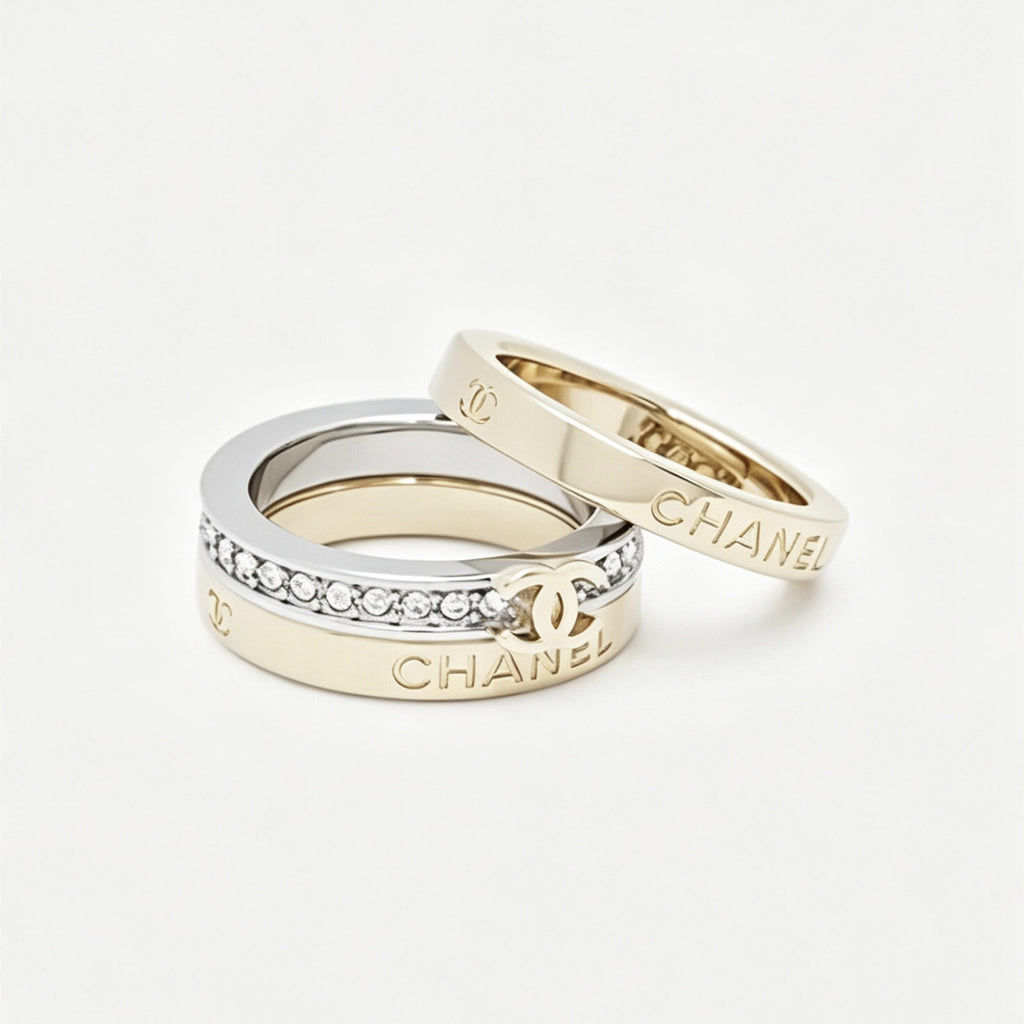 CC Stylish Rhinestone Ring Set