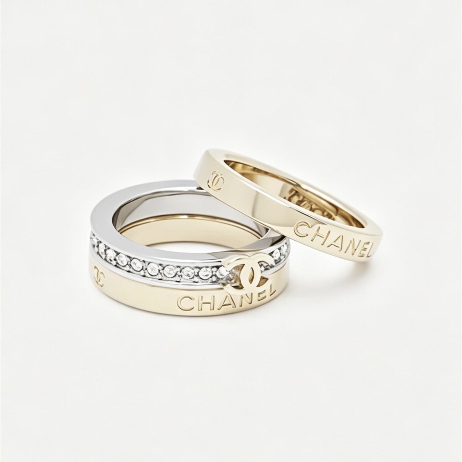 CC Stylish Rhinestone Ring Set