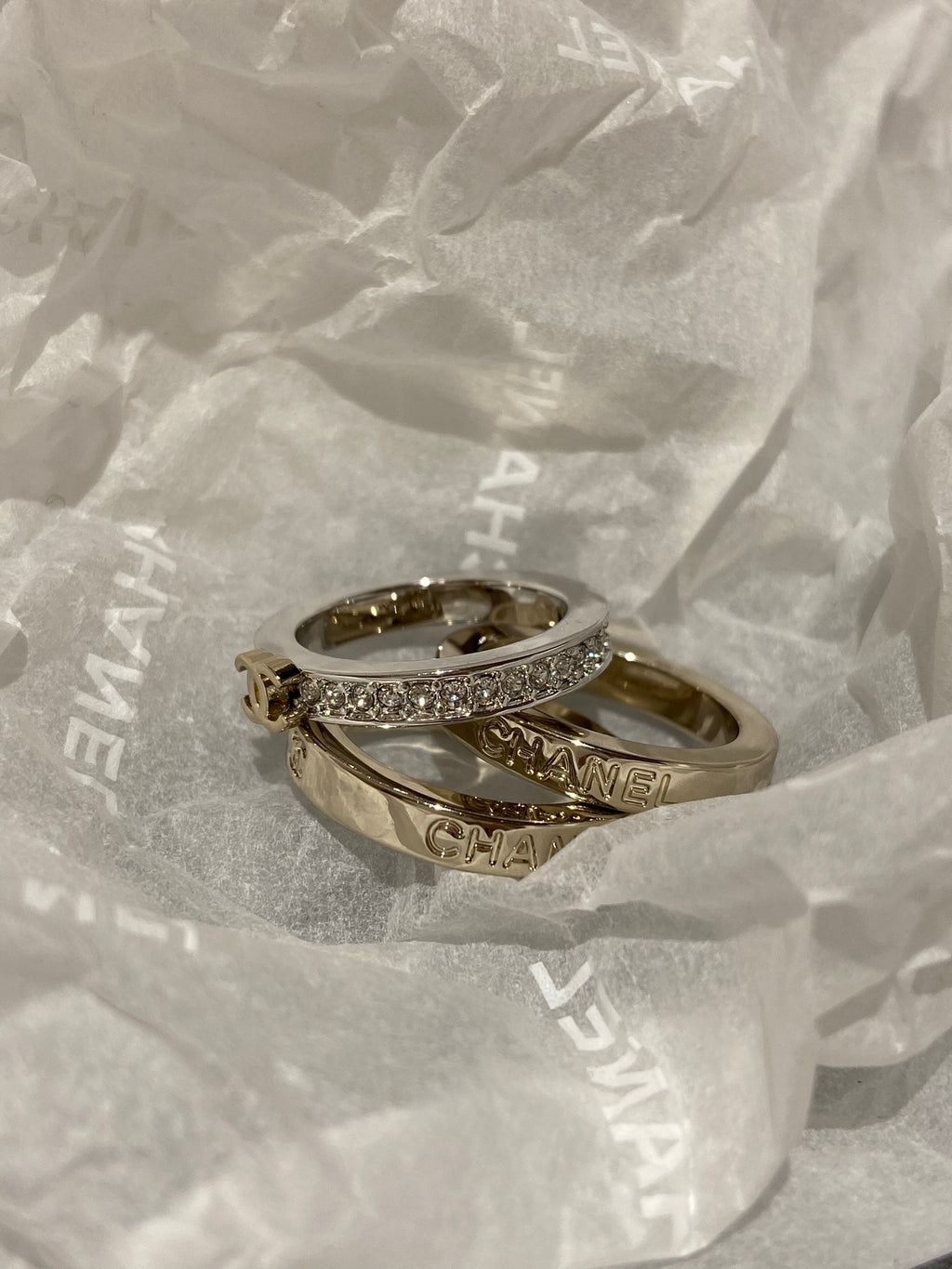 CC Stylish Rhinestone Ring Set