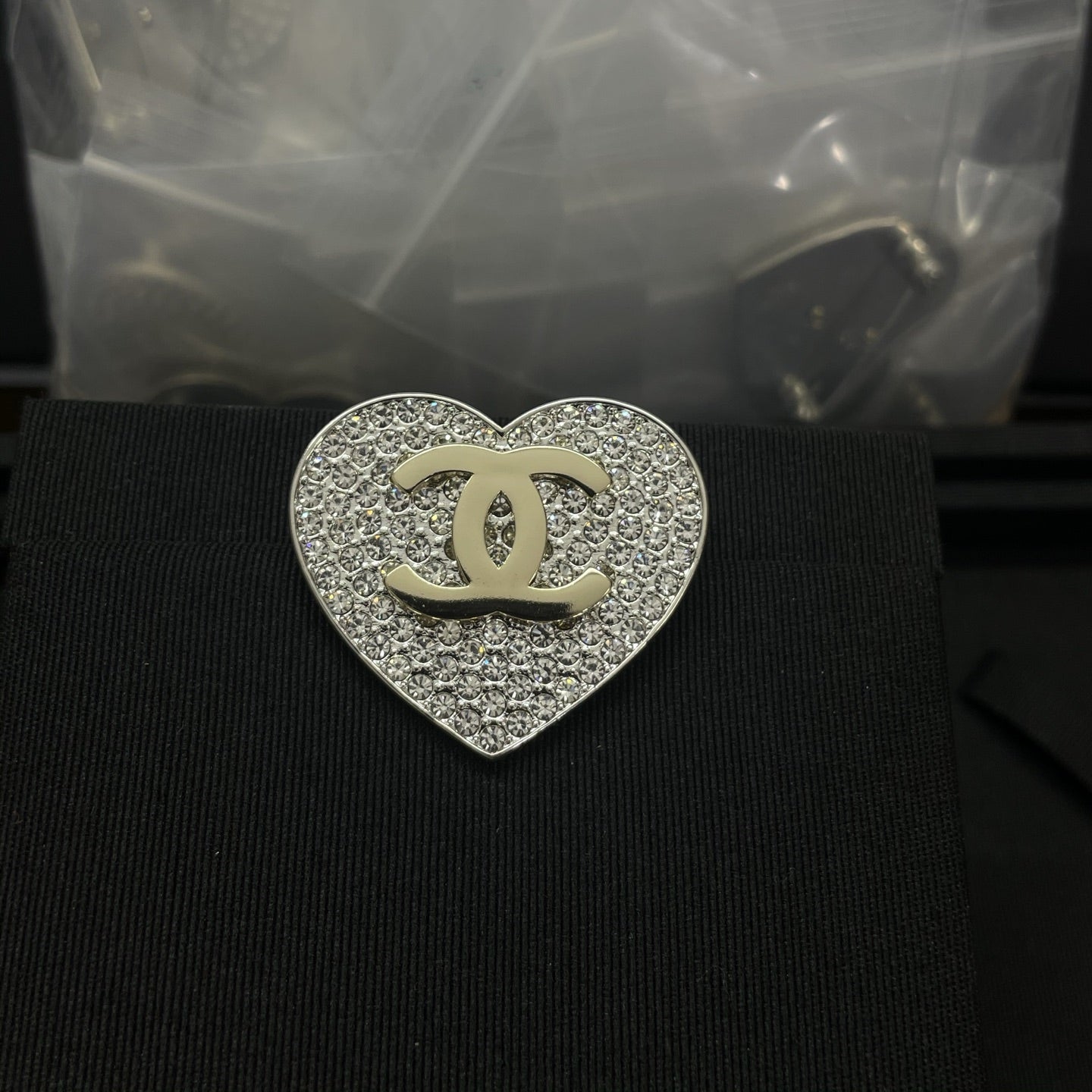 Stylish CC Rhinestone Brooch