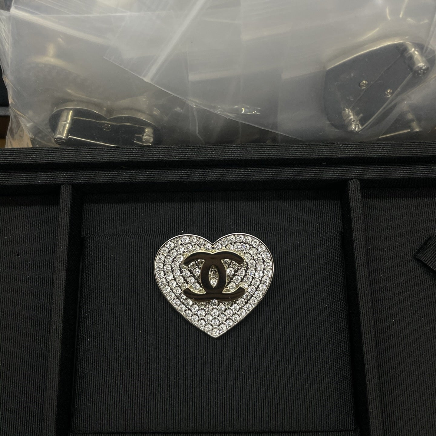Stylish CC Rhinestone Brooch