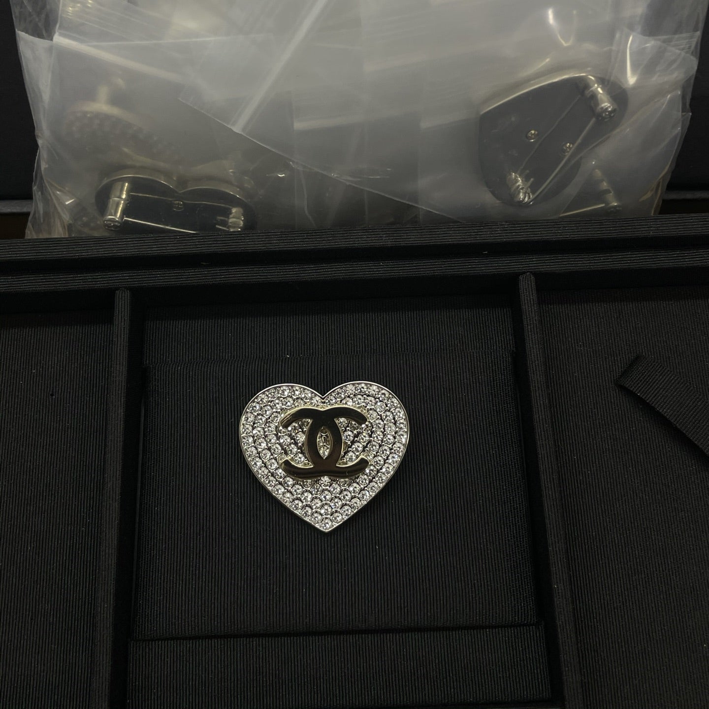 Stylish CC Rhinestone Brooch
