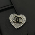 Stylish CC Rhinestone Brooch