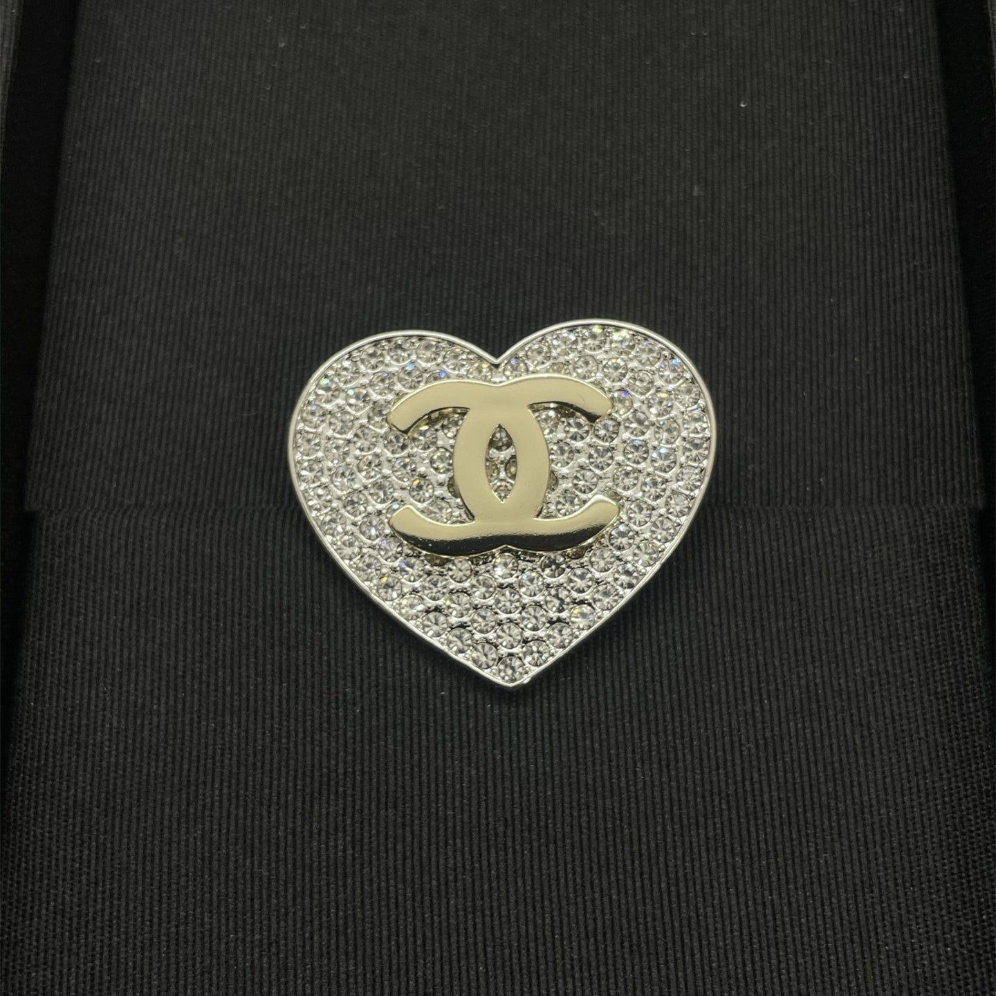 Stylish CC Rhinestone Brooch