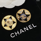 Stylish CC Rhinestone Earrings