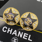 Stylish CC Rhinestone Earrings