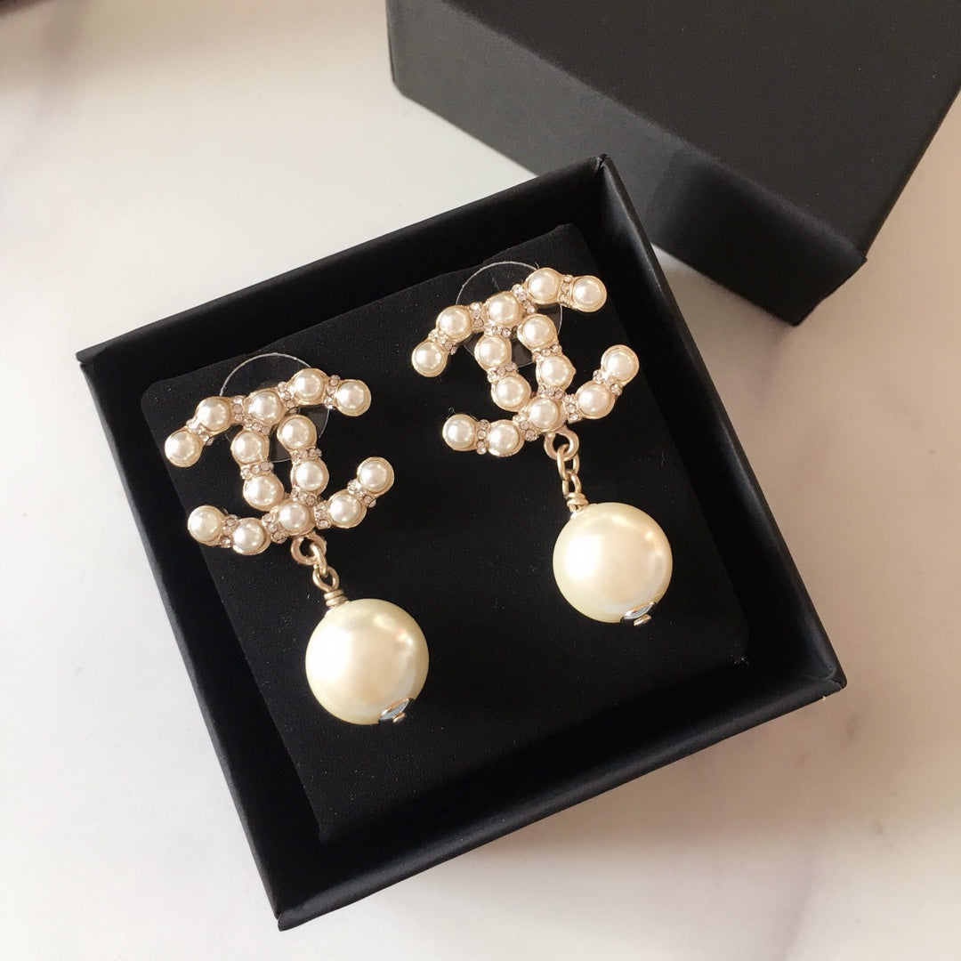 Stylish CC Pearl Earrings