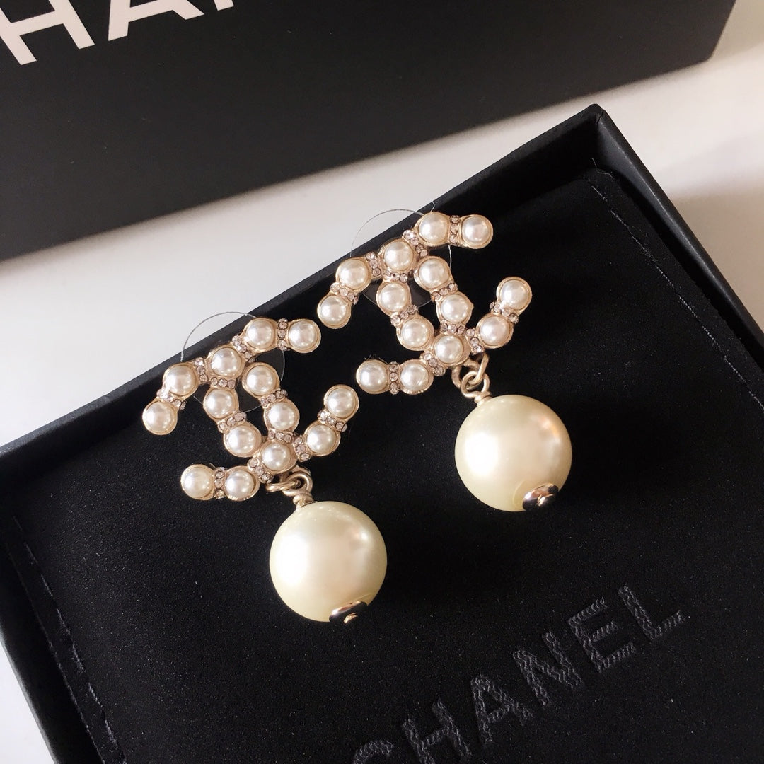 Stylish CC Pearl Earrings