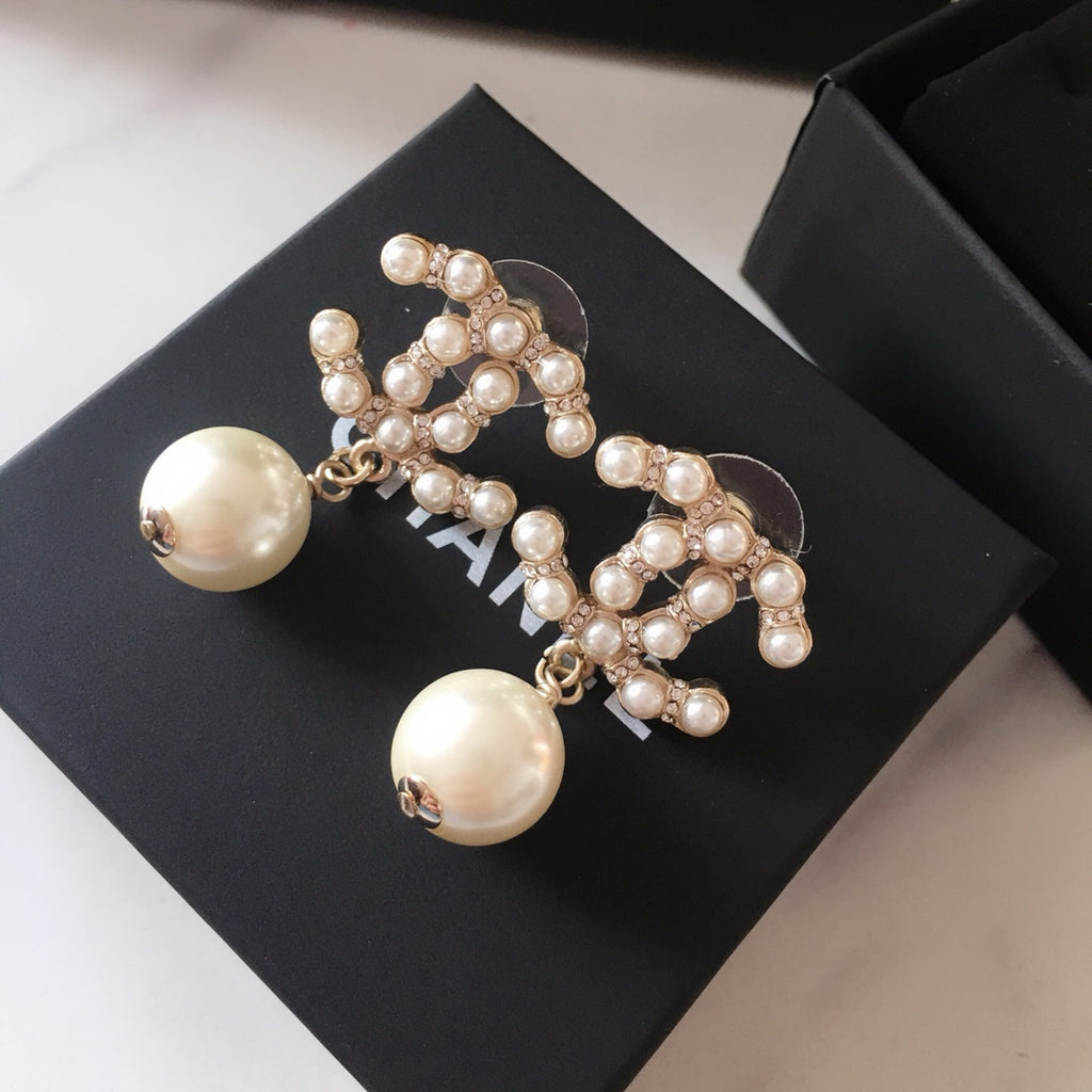 Stylish CC Pearl Earrings