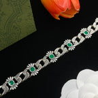 Classic GG Sunflower Motif Rhinestone Bracelet
