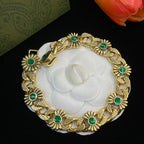 Classic GG Sunflower Motif Rhinestone Bracelet