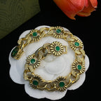 Classic GG Sunflower Motif Rhinestone Bracelet