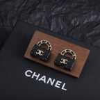Stylish CC Handbag-Shaped Earrings