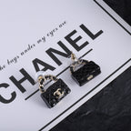 Stylish CC Handbag-Shaped Earrings