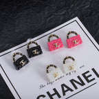Stylish CC Handbag-Shaped Earrings