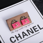 Stylish CC Handbag-Shaped Earrings
