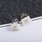 Stylish CC Handbag-Shaped Earrings