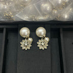 Fashionable CD Pearl Drill Earrings
