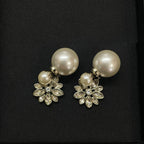 Fashionable CD Pearl Drill Earrings