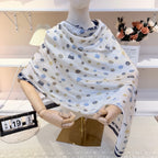 Fashionable CC Pattern Silk Scarf