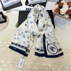 Fashionable CC Pattern Silk Scarf