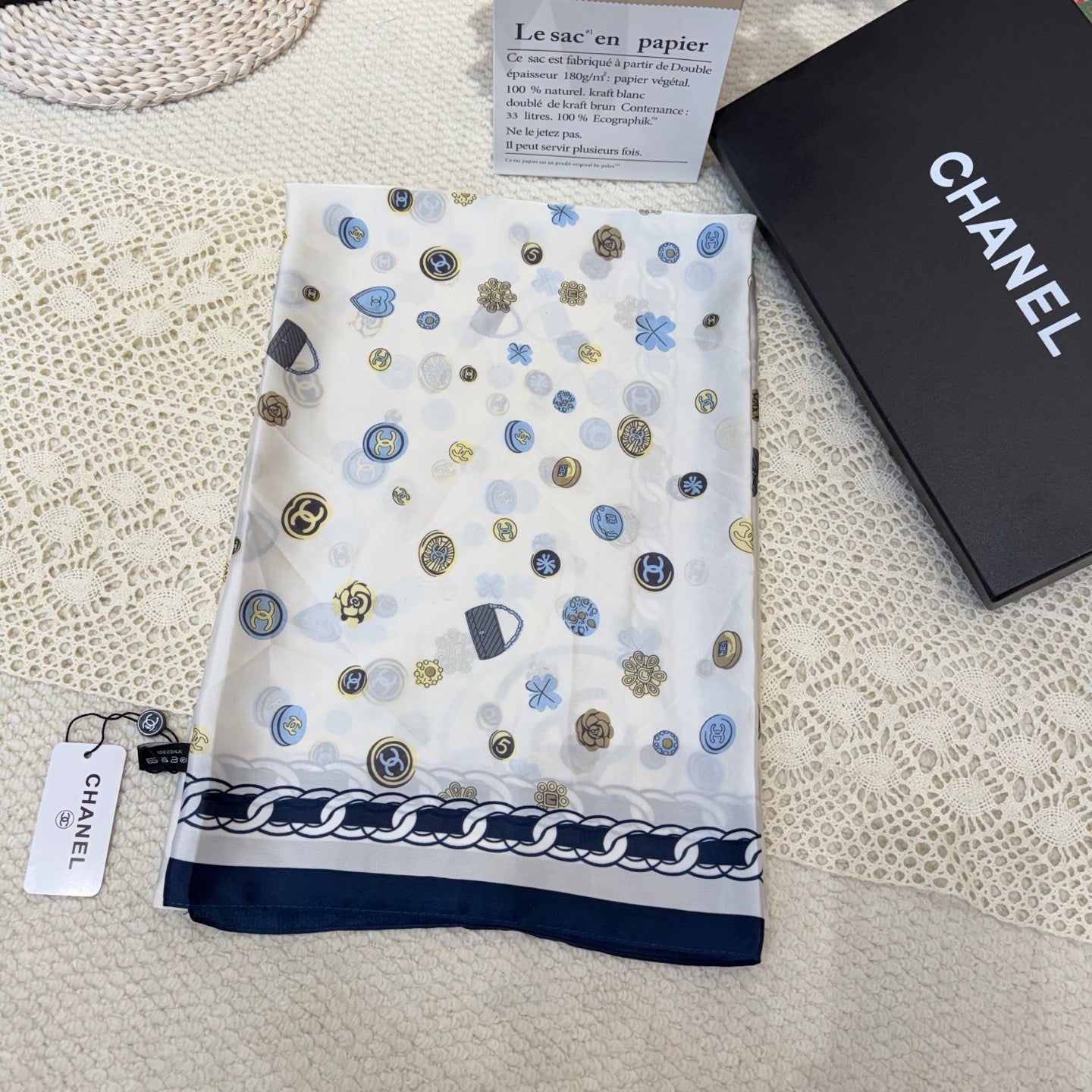 Fashionable CC Pattern Silk Scarf