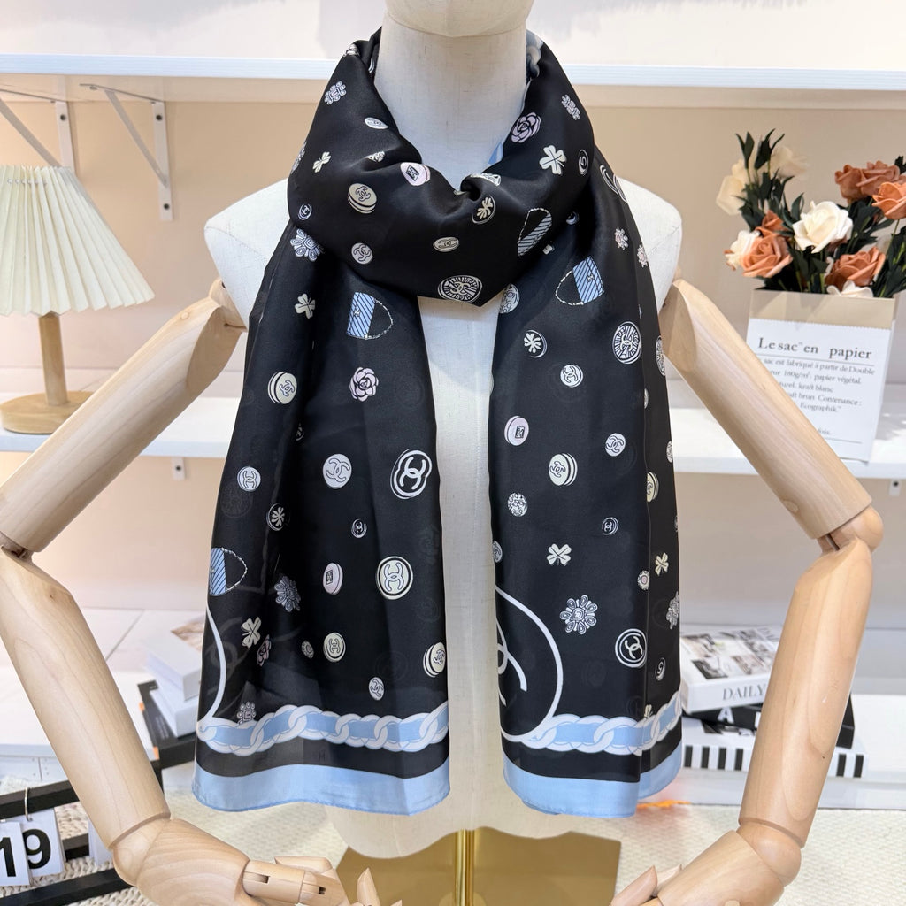 Fashionable CC Pattern Silk Scarf