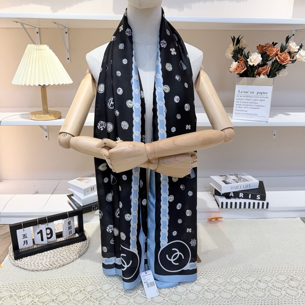 Fashionable CC Pattern Silk Scarf