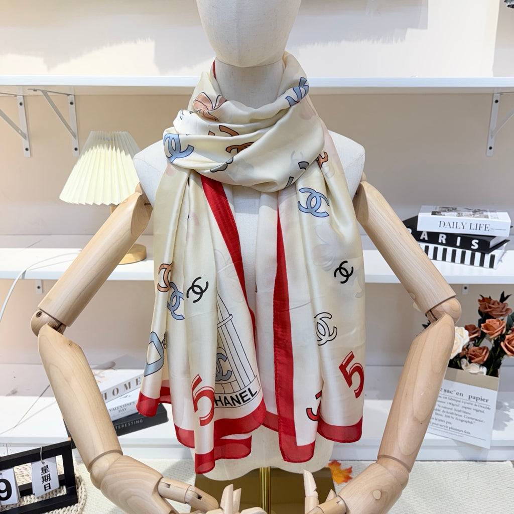 Fashionable CC Pattern Silk Scarf