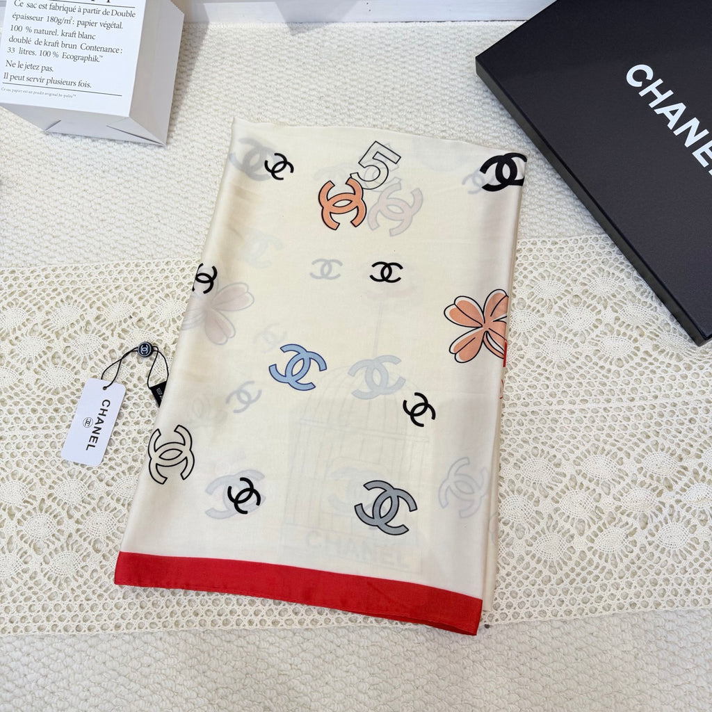 Fashionable CC Pattern Silk Scarf