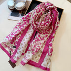 Fashionable Four-Leaf Clover Pattern Silk Scarf