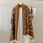 Fashionable Four-Leaf Clover Pattern Silk Scarf