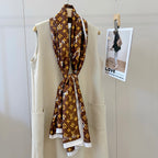 Fashionable Four-Leaf Clover Pattern Silk Scarf