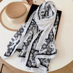 Fashionable CC Pattern Silk Scarf