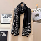 Fashionable CC Pattern Silk Scarf