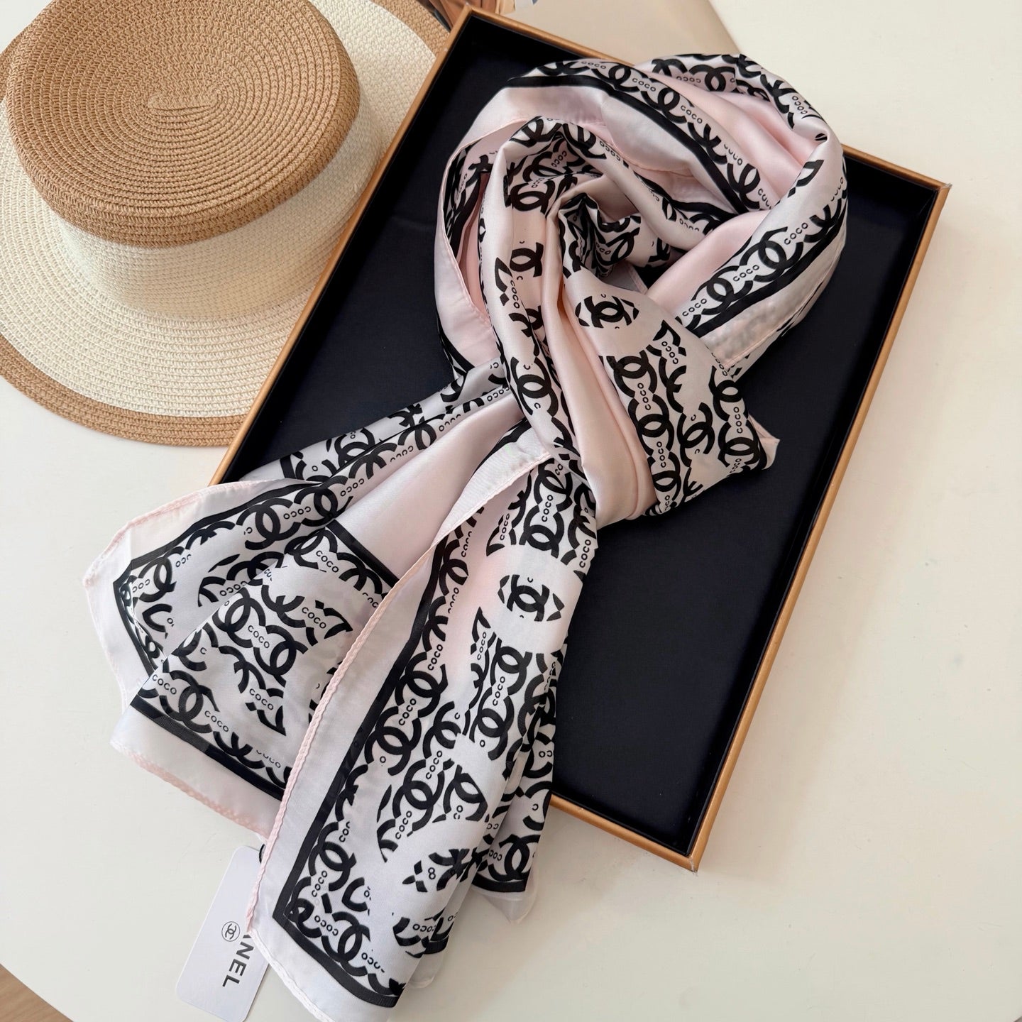 Fashionable CC Pattern Silk Scarf