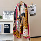 Fashionable CC Pattern Silk Scarf