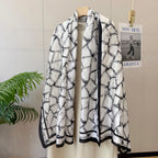 Fashionable CC Pattern Silk Scarf